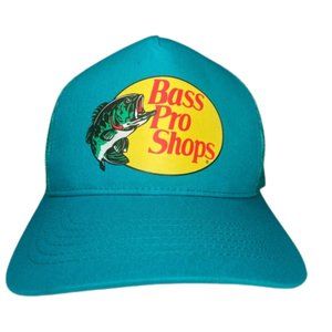 Bass Pro Shops Trucker Hat Trucker Fishing Mesh Cap Snapback Aqua Blue One Size